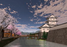 春の姫路城備前門橋界隈（復元）